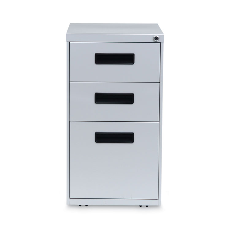 Alera File Pedestal, Left or Right, 3-Drawers: Box/Box/File, Legal/Letter, Light Gray, 14.96" x 19.29" x 27.75" (ALEPABBFLG)