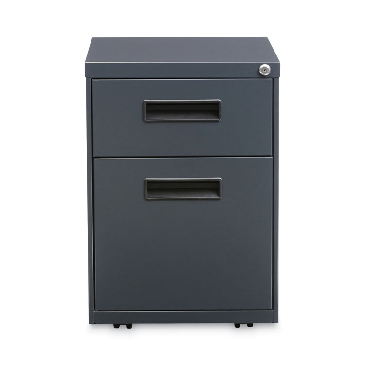 Alera File Pedestal, Left or Right, 2-Drawers: Box/File, Legal/Letter, Charcoal, 14.96" x 19.29" x 21.65" (ALEPABFCH)