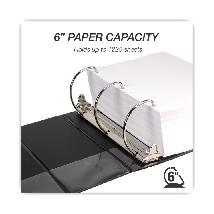 Samsill Nonstick D-Ring View Binder, 3 Rings, 6" Capacity, 11 x 8.5, Black (SAM16420)
