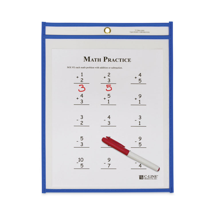 C-Line Stitched Shop Ticket Holders, Top Load, Super Heavy, Clear, 9" x 12" Inserts, 15/Box (CLI43915)
