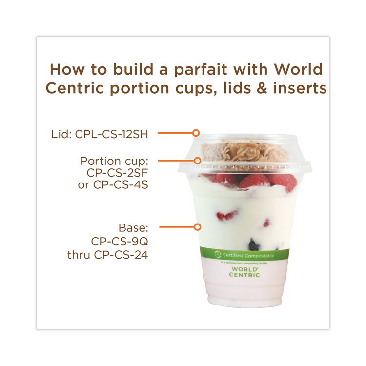 World Centric PLA Clear Cold Cups, 12 oz, Clear, 1,000/Carton (WORCPCS12)
