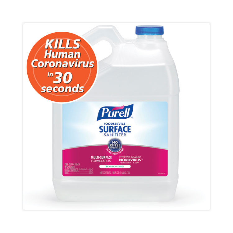 PURELL Foodservice Surface Sanitizer, Fragrance Free, 1 gal Bottle (GOJ434104EA)