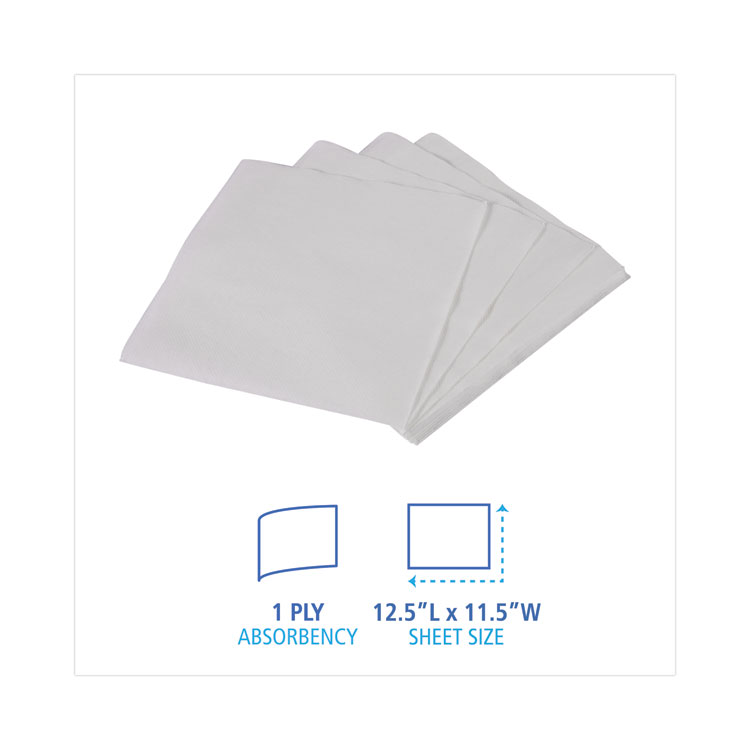 Boardwalk Office Packs Lunch Napkins, 1-Ply, 12 x 12, White, 400/Pack (BWK8311PK)