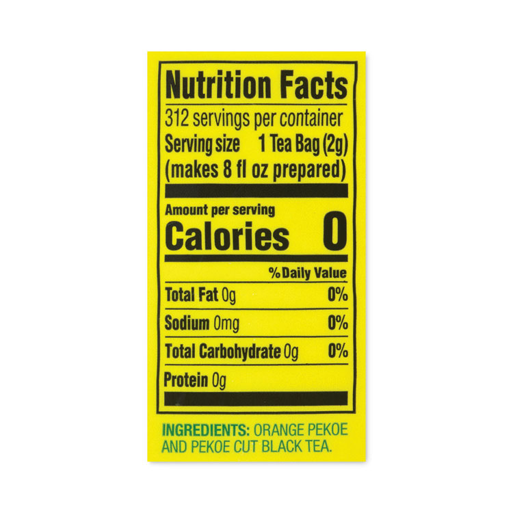 Lipton Tea Bags, Black, 0.07 oz Bags, 312 Bags/Carton (GRR22000743)