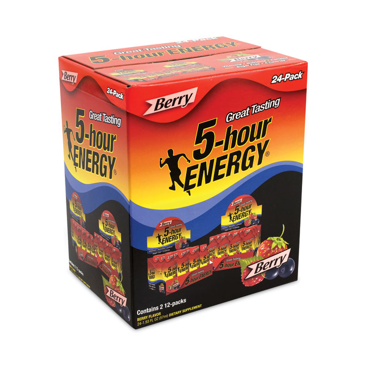 5-hour ENERGY Energy Drink, Berry, 1.93 oz Bottle, 24/Carton (GRR22000630)