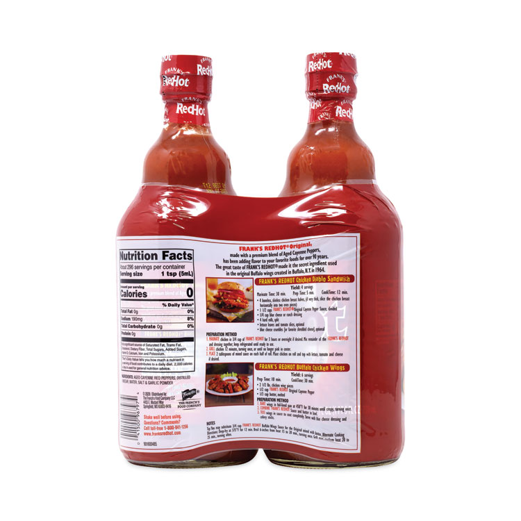 GRR22000709 - Frank's RedHot Original Hot Sauce, 25 oz Bottle, 2/Pack (GRR22000709) - Image 4
