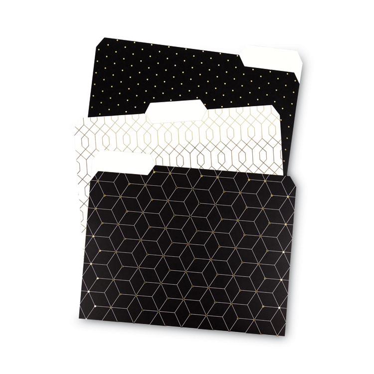 U Brands Fashion File Folders, 1/3-Cut Tabs: Assorted, Letter Size, Assorted Colors, 24/Box (UBR4150U0112)