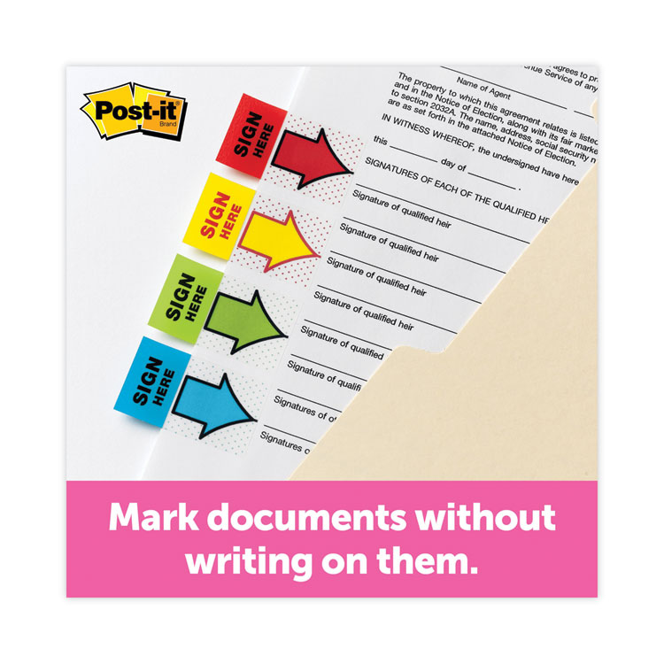 MMM680SD2 - Post-it Flags Arrow Message 1" Page Flags, "Sign and Date", Green, 50 Flags/Dispenser, 2 Dispensers/Pack (MMM680SD2) - Image 8