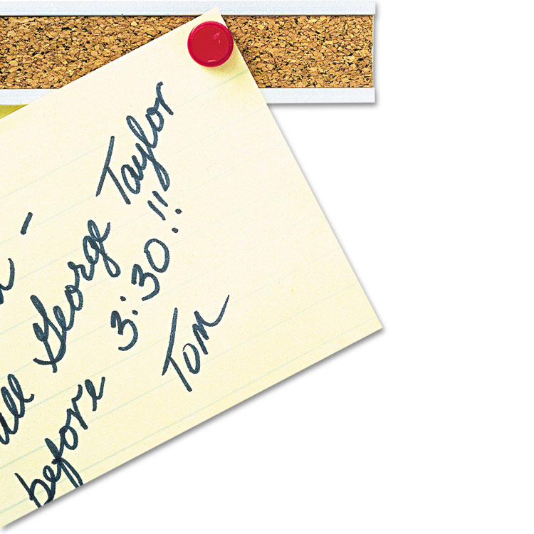 Quartet Bulletin Bar I, 48 x 1, Brown Surface, Silver Aluminum Frame (QRT2006)