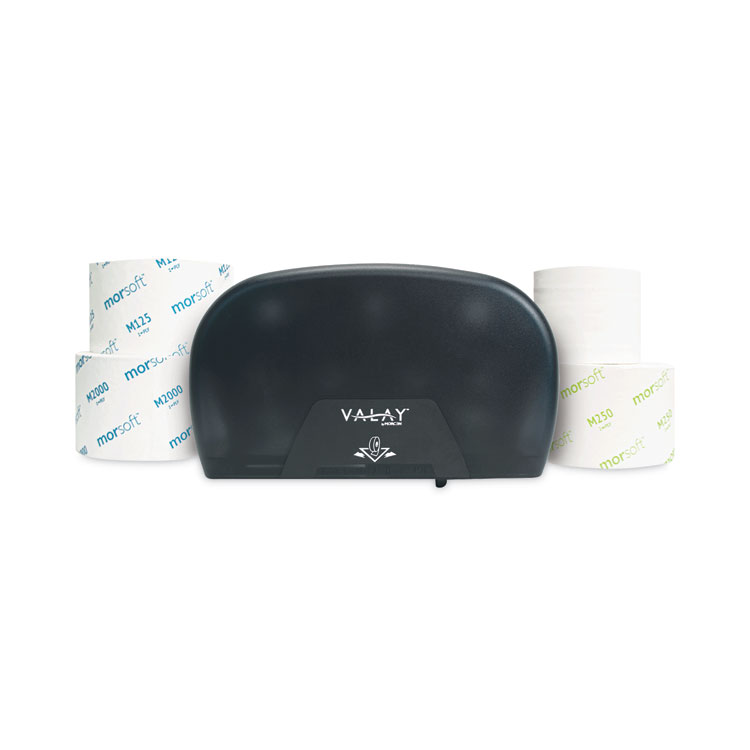 Morcon Tissue Morsoft Plastic Small Core Tissue Dispenser, 5.4 x 8.51 x 13.55, Black (MORVT1006)