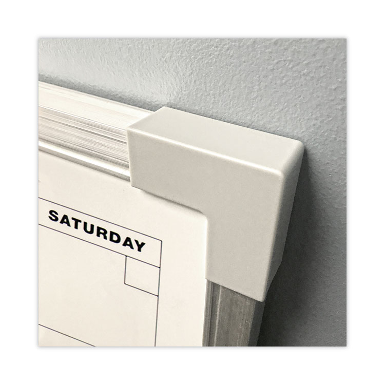 Flipside Framed Calendar Dry Erase Board, Monthly Planning/Scheduling, 24" x 18", White Surface, Satin Aluminum Frame (FLP17302)