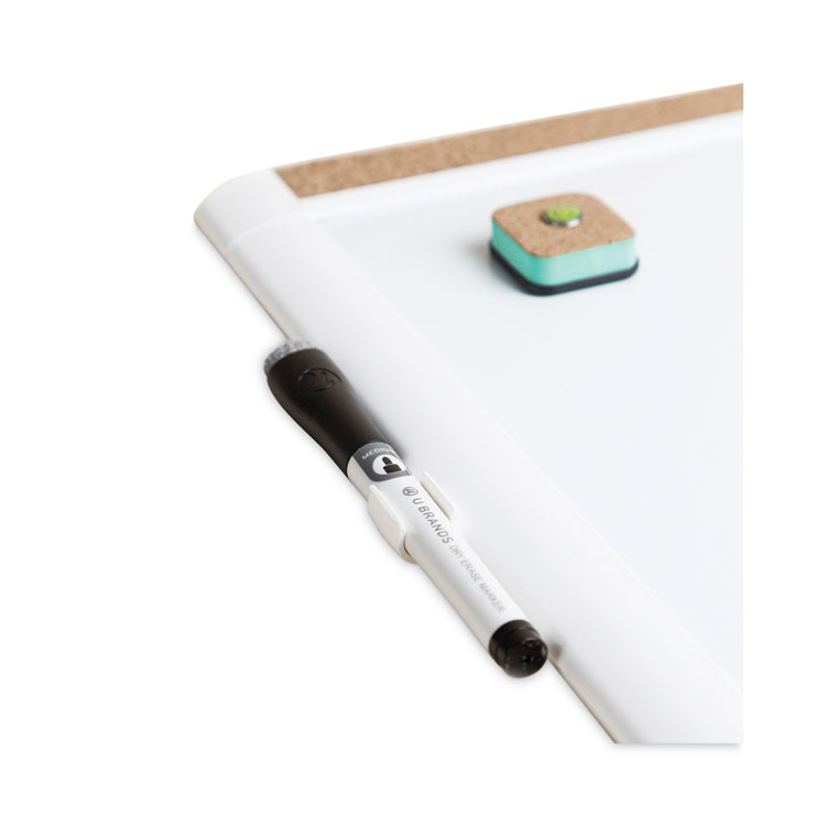 U Brands PINIT Magnetic Dry Erase Board with Plastic Frame, 20 x 16, White Surface, White Plastic Frame (UBR428U0001)