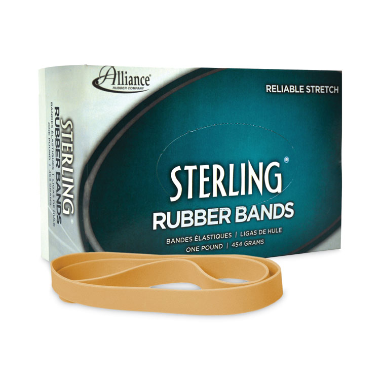 Alliance Sterling Rubber Bands, Size 105, 0.05" Gauge, Crepe, 1 lb Box, 70/Box (ALL25055)