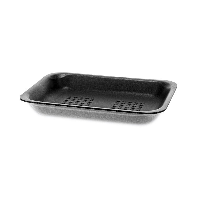 Pactiv Evergreen Supermarket Tray,  #2, 5.88 x  8.38 x 1.21, Black, Foam, 500/Carton (PCT51P902)