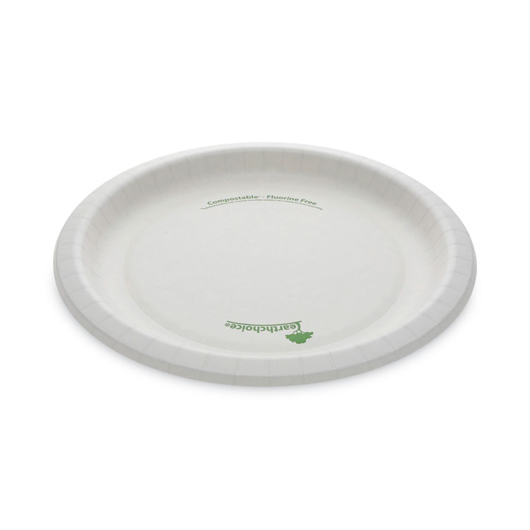Pactiv Evergreen EarthChoice Pressware Compostable Dinnerware, Plate, 10" dia, White, 300/Carton (PCTPSP10EC)