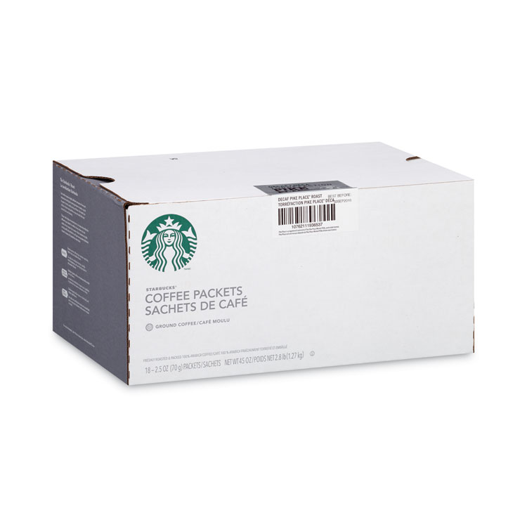Starbucks Coffee, Pike Place Decaf, 2 1/2 oz Packet, 18/Box (SBK11023061)