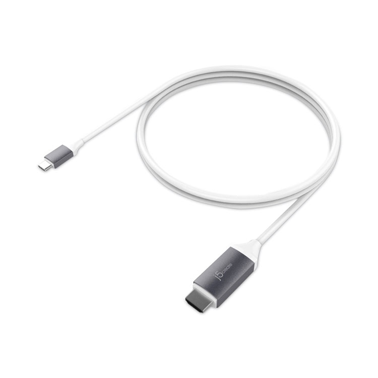 j5create HDMI 4K Audio/Video Cable, 6 ft, White (JCRJCC153G)