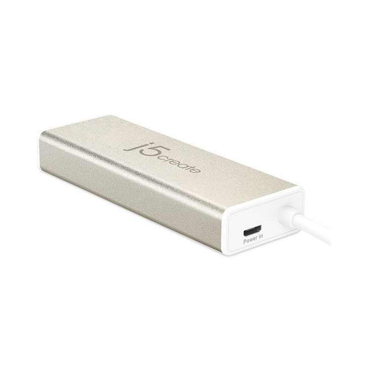 j5create USB-C Hub with SD/Micro SD Card Reader, 3 Ports, Silver (JCRJCH347)