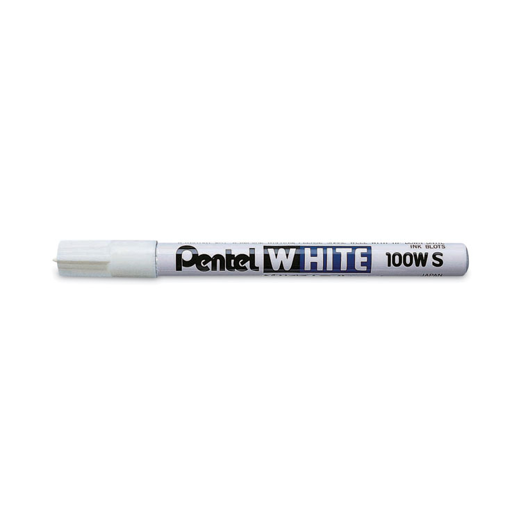 Pentel White Permanent Marker, Fine Bullet Tip, White (PEN100WS)