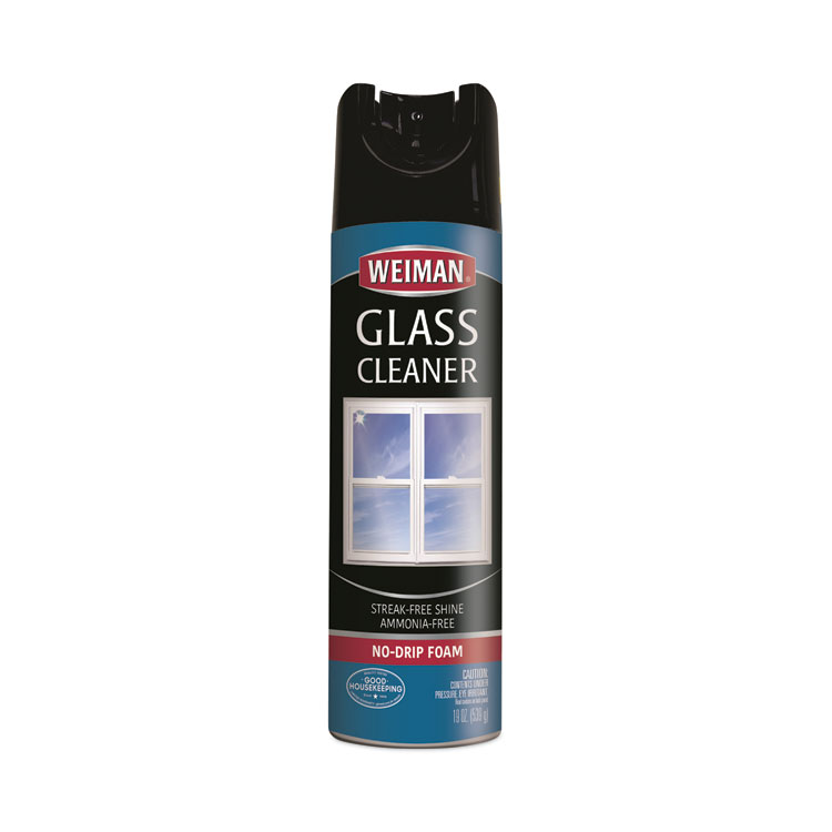 WEIMAN Foaming Glass Cleaner, 19 oz Aerosol Spray Can, 6/Carton (WMN10CT)