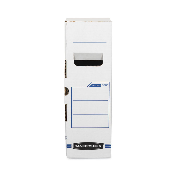 Bankers Box X-Ray Storage Boxes, 5" x 18.75" x 14.88", White/Blue, 6/Carton (FEL00650)