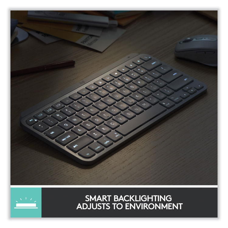 Logitech MX Keys Mini Combo for Business Wireless Keyboard and Mouse, 2.4 GHz Frequency/32 ft Wireless Range, Graphite (LOG920011048)
