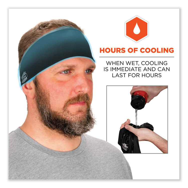 ergodyne Chill-Its 6634 Performance Knit Cooling Headband, Polyester/Spandex, One Size Fits Most, Black (EGO12702)