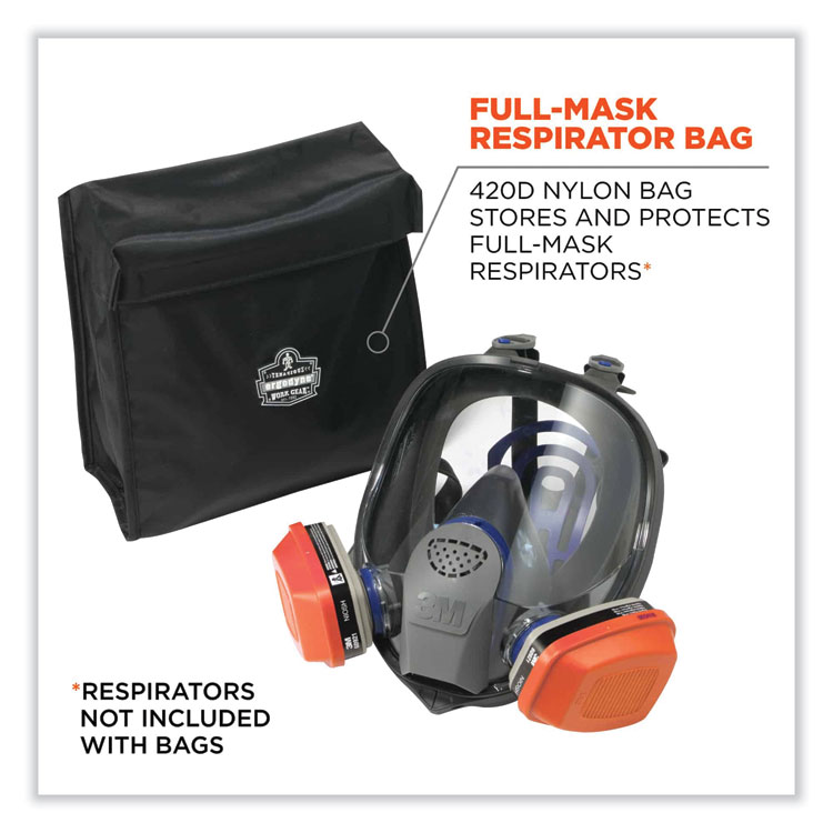 ergodyne Arsenal 5183 Full Mask Respirator Bag with Hook-and-Loop Closure, 9.5 x 4 x 12, Black (EGO13183)
