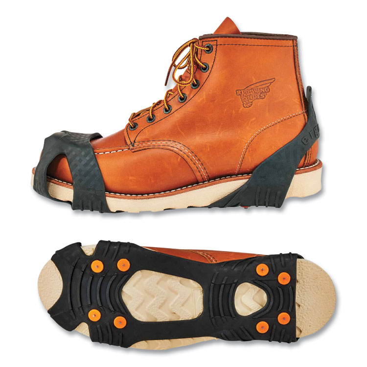 ergodyne Trex 6300TC One-Piece Slip-on Tungsten Carbide Ice Cleats, Medium, Black, Pair (EGO16733)