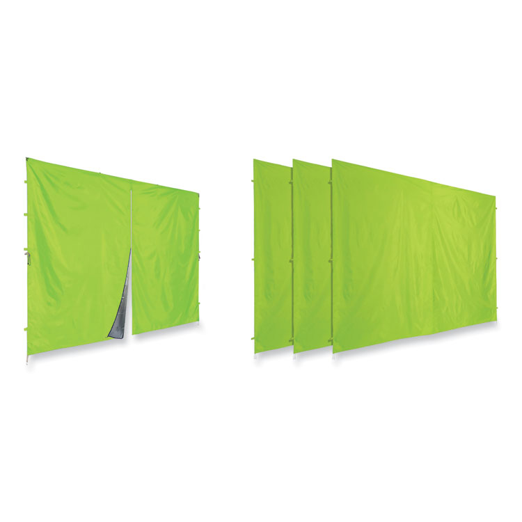 ergodyne Shax 6054 Pop-Up Tent Sidewall Kit, Single Skin, 10 ft x 10 ft, Polyester, Lime (EGO12984)