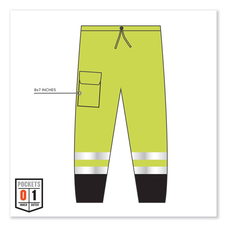 EGO23957 - ergodyne GloWear 8910BK Class E Hi-Vis Pants with Black Bottom, Polyester, 2X-Large/3X-Large, Lime (EGO23957) - Image 4