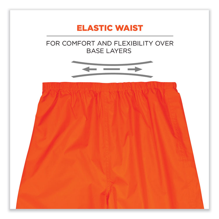 EGO25449 - ergodyne GloWear 8916 Class E Lightweight Hi-Vis Rain Pants, 5X-Large, Orange (EGO25449) - Image 4