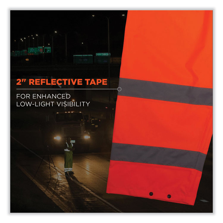 EGO25449 - ergodyne GloWear 8916 Class E Lightweight Hi-Vis Rain Pants, 5X-Large, Orange (EGO25449) - Image 6