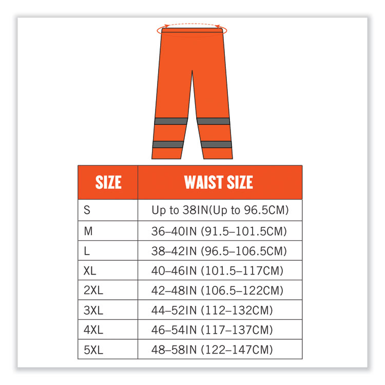 EGO25449 - ergodyne GloWear 8916 Class E Lightweight Hi-Vis Rain Pants, 5X-Large, Orange (EGO25449) - Image 7