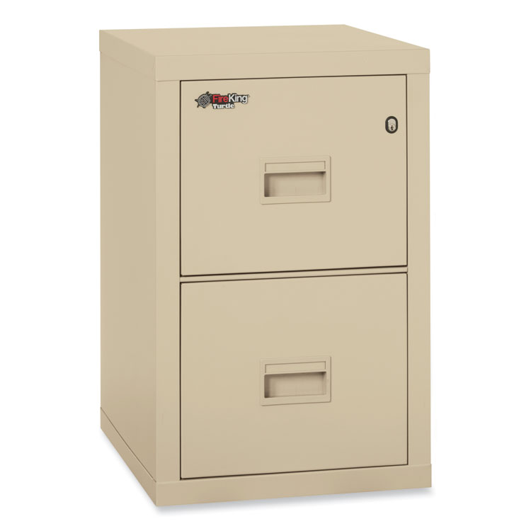 FireKing Compact Turtle Insulated Vertical File, 1-Hour Fire, 2 Legal/Letter File Drawers, Parchment, 17.75" x 22.13" x 27.75" (FIR2R1822CPA)