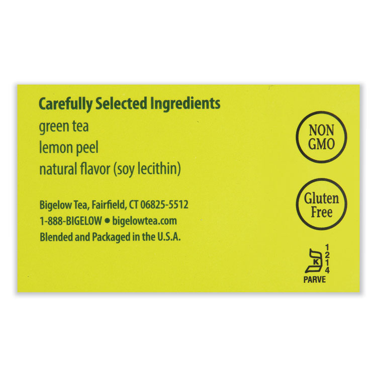 Bigelow Green Tea with Lemon, Lemon, 0.34 lbs, 28/Box (BTC10346)