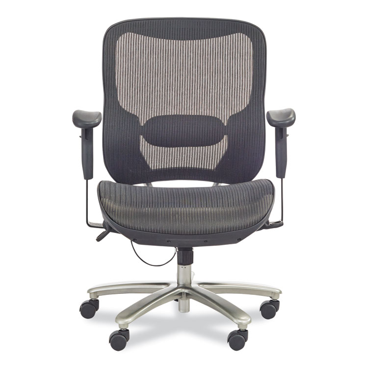 Safco Lineage Big and Tall All-Mesh Task Chair, Supports Up to 400 lb, 19.5" to 23.25" Seat Height, Black Seat, Chrome Base (SAF3505BL)