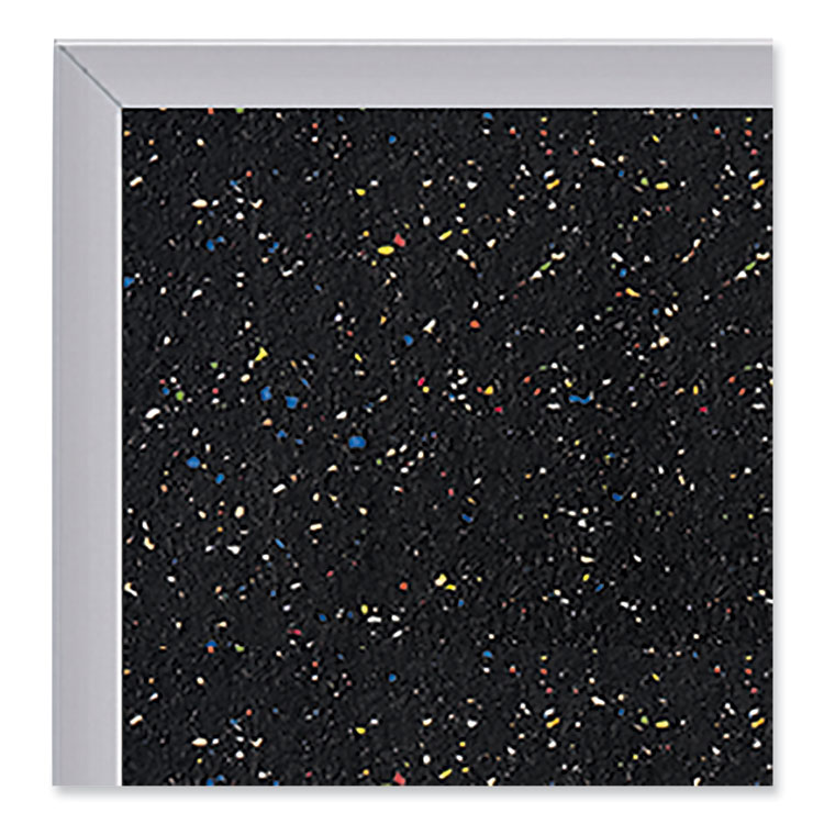Ghent Aluminum-Frame Recycled Rubber Bulletin Boards, 72.5" x 48.5", Confetti Surface, Satin Aluminum Frame (GHEATR46CF)