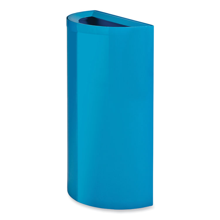 Safco Mixx Recycling Center Half-Round Receptacle, 23 gal, Steel, Blue (SAF9447BU)