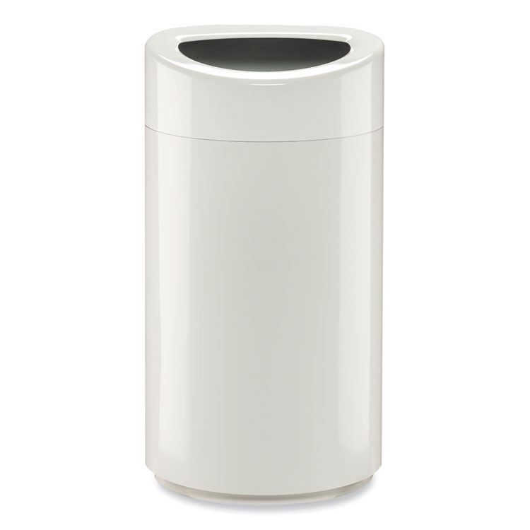 Safco Open Top Oval Waste Receptacle, 14 gal, Steel, White (SAF9921WH)