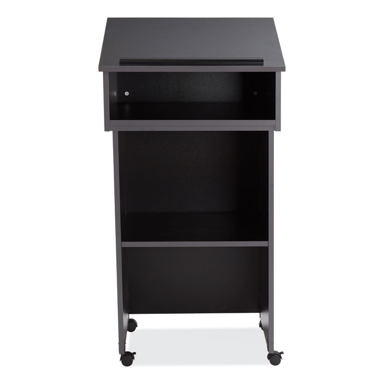 Oklahoma Sound Tabletop Lectern and AV Cart/Lectern Base, 23.75 x 19.87 x 47.5, Black (NPS22112BK)