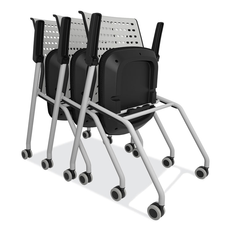 Safco Thesis Training Chair with Static Back and Arms, Supports Up to 250 lb, 18" Seat Height, Black Seat, Gray Back/Base, 2/Carton (SAFKTS1SGBLK)