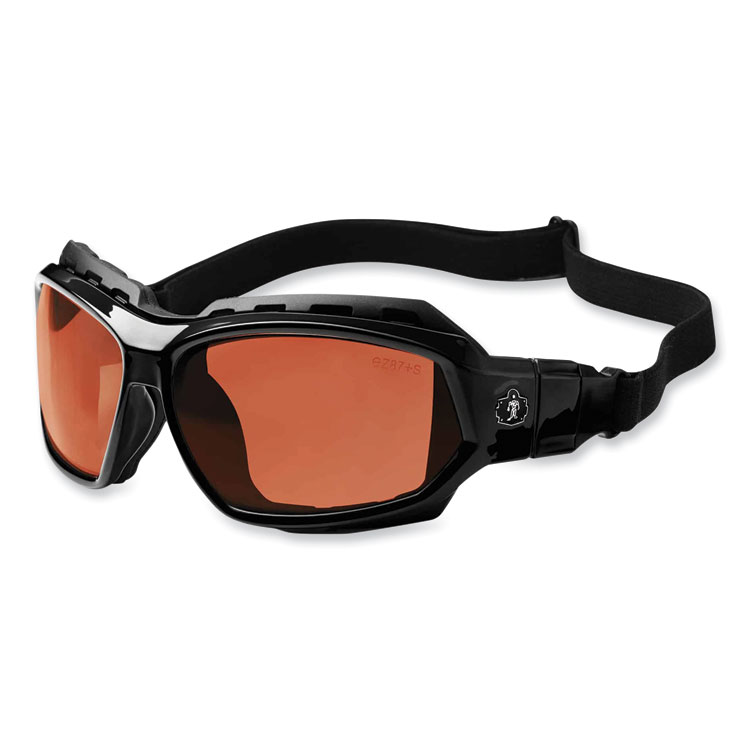 ergodyne Skullerz Loki Safety Glasses/Goggles, Black Nylon Impact Frame, Polarized Copper Polycarbonate Lens (EGO56021)
