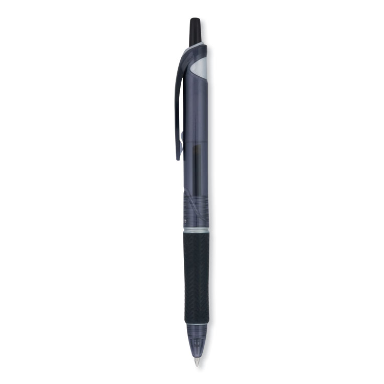 Pilot Acroball Colors Advanced Ink Hybrid Gel Pen, Retractable, Medium 1 mm, Black Ink, Smoke/Black Barrel (PIL31821)