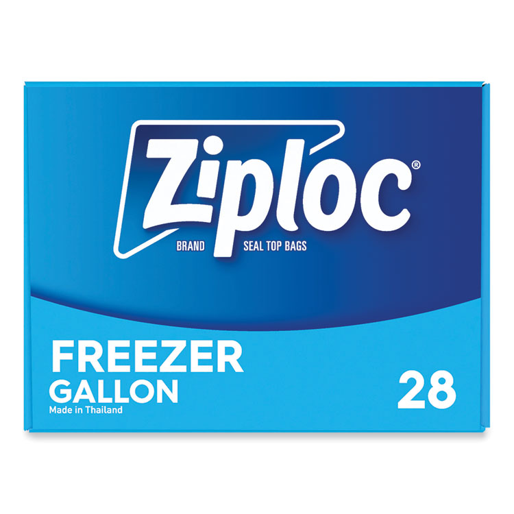 Ziploc Zipper Freezer Bags, 1 gal, 9.6" x 12.1", Clear, 28 Bags/Box, 9 Boxes/Carton (SJN314445)