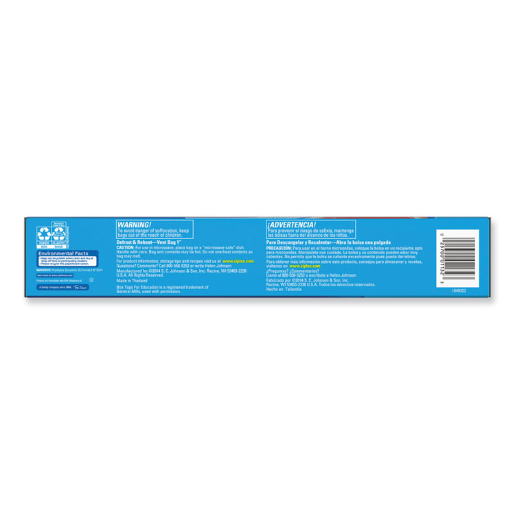 Ziploc Zipper Freezer Bags, 2 gal, 13" x 15", Clear, 10/Box (SJN314446)