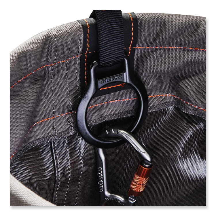 ergodyne Arsenal 5960 Canvas Hoist Bucket with D-Rings, 150 lb, Gray (EGO14960)