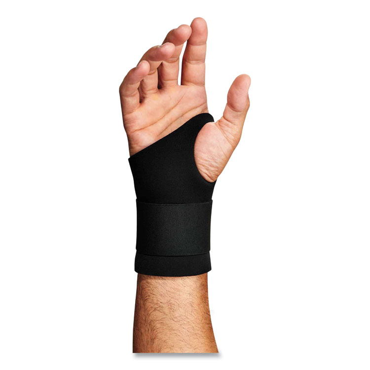 ergodyne ProFlex 670 Ambidextrous Single Strap Wrist Support, Large, Fits Left/Right Hand, Black (EGO16614)
