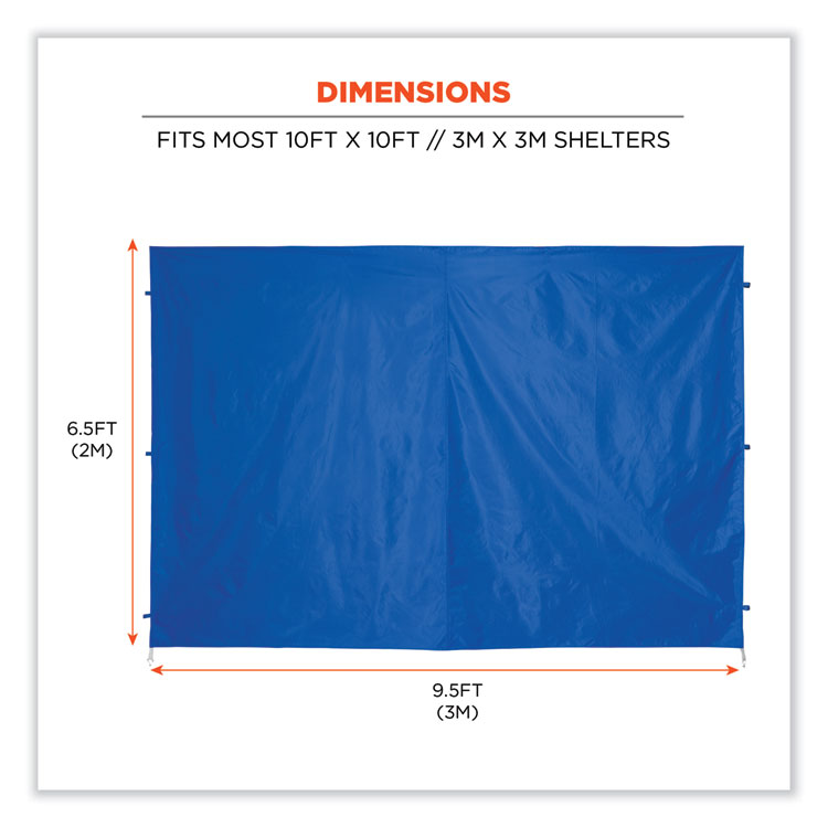 ergodyne Shax 6054 Pop-Up Tent Sidewall Kit, Single Skin, 10 ft x 10 ft, Polyester, Blue (EGO12985)