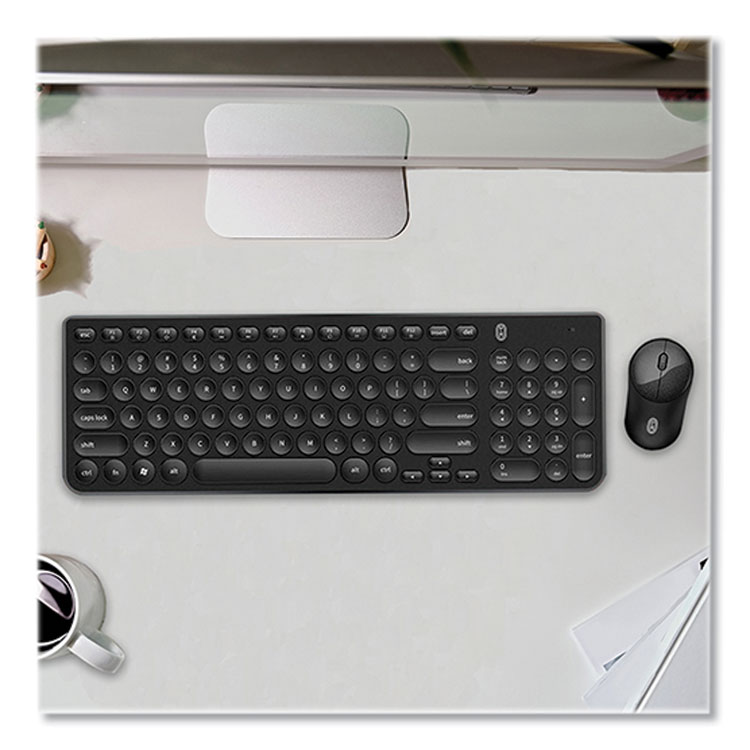 OTM Essentials Pro Wireless Keyboard and Optical Mouse Combo, 2.4 GHz Frequency, Black (CELROBB3WBK)